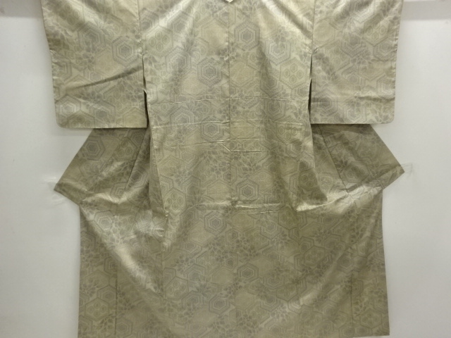 JAPANESE KIMONO / OMESHI / NISHIJIN-ORI / WOVEN KIKKO WITH FLOWER